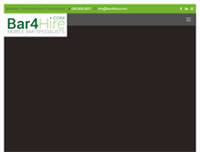 Tablet Screenshot of bar4hire.com